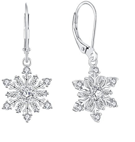 Starchenie Schneeflocke Ohrring 925 Sterling Silber 3A Zirkon Ohrring für Damen