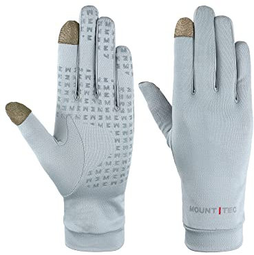 MOUNT TEC UV-Schutz, Unisex, Touchscreen-Sonnenschutz, LSF 50+, Fahren, Angeln, Wandern, Motorradfahren, Hundespaziergänge, Outdoor-Arbeit, Grau, Größe M