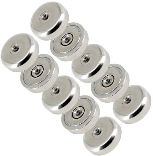 10 Stück Neodym Magnete mit Gewinde M5 Loch Bohrung 25mm Topfmagnete Extra Stark 20KG Mit Innengewinde Schraubbar Flachgreifer Magnet Rund Gewindebohrung