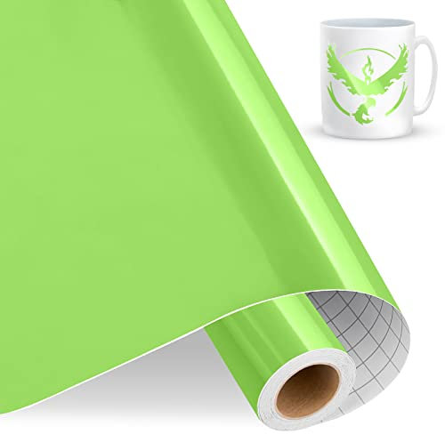 IModeur Verde Vinilo Permanente Rollo, 30,5 cm x 457,5 cm de Vinilo Adhesivo Verde Brillante, Vinilo Verde para Cricut, Silhouette Cameo, la mayoría de las máquinas de corte