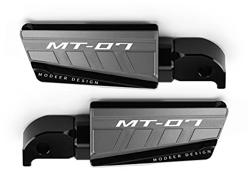 Modeer Pour MT-07 toutes les années Moto Repose-pieds arrière passager Repose-pieds mt07 mt 07 accessoires (gris)