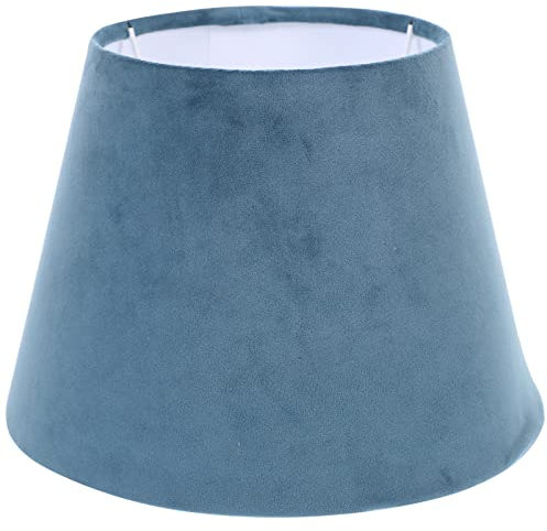 Minkissy Lampenschirm Tonnenförmige Stofflampenschirm Tischlampenabdeckung Mittel Lampenschirm Stoff Stehlampenschirm Ersatzstoff Lampenfassung Blau