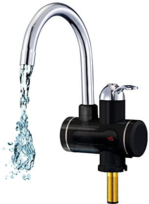 Mauk digitaler Wasserhahn, Durchlauferhitzer, Temperaturanzeige, Schwarz