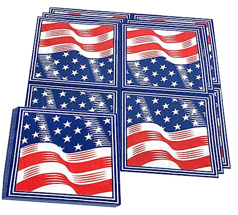 SOESFOUFU 40 Stücke Amerikanischen Flagge Party Servietten Handtuch Servietten Unabhängigkeit Tag Dekorative Papier Abendessen Servietten