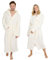 Blumtal Bademantel Damen & Herren L - OEKO-TEX zert. Morgenmantel mit Kapuze, extra saugstark, lang, Weiß