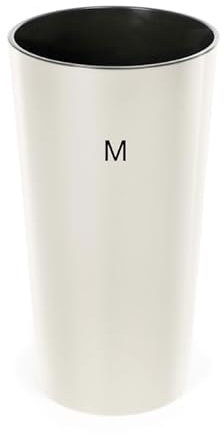 Macetero redondo brillante fino con inserto extraíble (crema, M-36 cm)