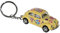 Porte-clés en Métal Cox 1967 Flower Power/Voiture à Friction (Jaune)