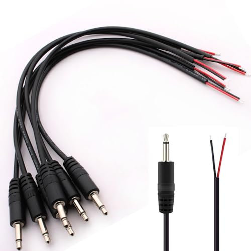 RUNCCI-YUN 6Pcs clavija jack 3.5mm,Cable de Audio Conector 3.5mm,Conector TS Macho 2 Polos conectores 3.5mm para soldar mini jack estereo con Compatible con PS5 / PS4, Cascos, Altavoz, PC, Móvil