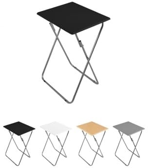 Jardin202 - Mesa Plegable Portátil Rectangular – Mesa Auxiliar Abatible 48 x 38 x 66 cm | Negra