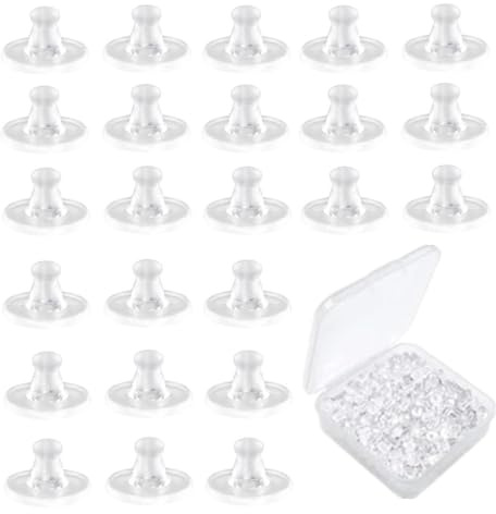 200 Stück Ohrringe,Verschlüsse für Ohrringe,Kugelohrringe,Ohrringstecker Ohrringverschlüsse,Ohrstecker,Gummi,Silikon, transparent, Bullet Clutch Earring Safety Backs für Ohrstecker/hängende Ohren