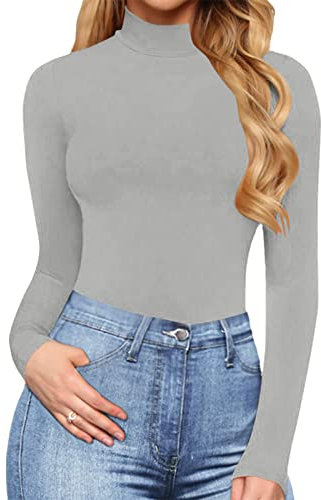 Generisch Bauch, Damen Body Langarm Bauchweg Body Damen Stark Formend Sculpting Bodysuit Korsett Top Body Kurzarm Damen Damen Body Langarm Overall Damen Elegant^