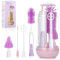 Wrischan Electric Baby Bottle Brush - 360° Rotation Bottle Cleaner, Teat & Straw Cleaner, Mixing Stick, Travel Essentials, Rechargeable (Purple)