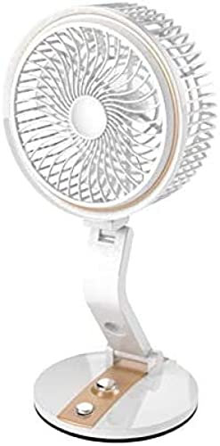 Ventilador Solar Plegable para Exteriores con luz LED, pequeño Ventilador de Pared para niños, 2 velocidades Ajustables con Placa de Carga Solar, Dorado, B