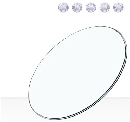 BVDHASDBT Transparente Tischplatte aus gehärtetem Glas, Durchmesser Ø 50–90 cm, langlebige Tischplatte, runde Tischplatte aus gehärtetem Glas, for Couchtisch(48CM(18.8IN))