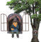 TULEBOLIAN Gartenzwerg Gartenfiguren Deko,Elf Out The Door Tree Hugger,Gartenzwerg 3D-Harzstatue Baumschmuck,Vintage Märchengeheimnis Pflanzenhaus,Für Terrasse Rasen Baumstamm Gartendeko