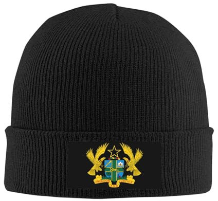 Beanie Mütze Wappen Von Ghana Strickmütze Daily Cuffed Hats Unisex Beanie Hut Für Travel Running Camping
