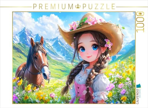 CALVENDO Puzzle Kleines Landmädchen in den Bergen | 1000 Teile Lege-Größe 64 x 48 cm Foto-Puzzle für glückliche Stunden