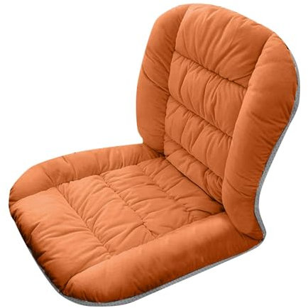 Stuhlkissen mit Rückenteil Sitz, Ergonomisches Bürokissen, Rückenkissen mit Bänder, Winter Dicker Warme Auflage Polsterauflage Gartenstuhl für Stühle Bänke in Haus und Garten, Orange
