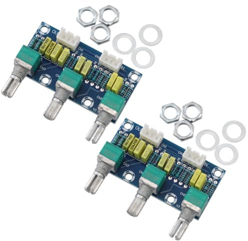 Heevhas Vorverstärker-Tonboard Passives Audio-Tonboard Audio Stereo Board 3-Kanal Vorverstärker Modul Audio Subwoofer Endverstärker Board Audio Verstärker Amplifier Toning Board Modul (2 Stück)