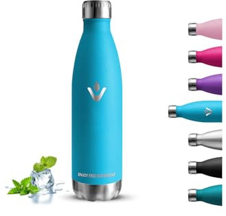 Borraccia Termica, Borraccia 750 ml, Senza BPA, Borraccia Acciaio Inox, Senza Perdite, Borracce Termiche, Acciaio Inossidabile 18/8, Bottiglia Termica per Scuole, Campeggio, Fitness, Uffici, Viaggio
