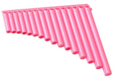 perfeclan 16 Pipe Pan Flute Musical Instrument,Traditional,Portable,Teaching,Pan Pipe C Key for Performance Music Lover Musical Gift, Pink