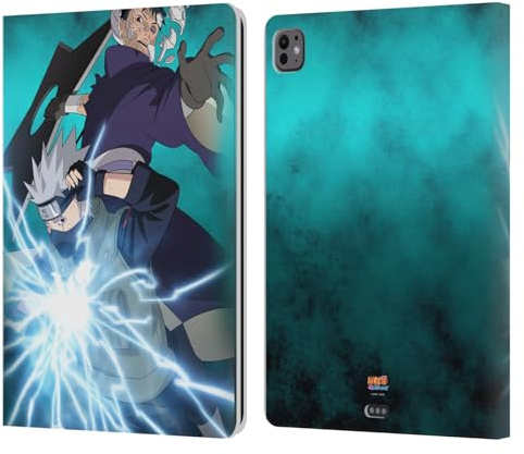 Head Case Designs sous Licence Officielle Naruto Shippuden Obito et Kakashi Art Clé Étui Portefeuille en Cuir Compatible avec Apple iPad Pro 13 M4 2024