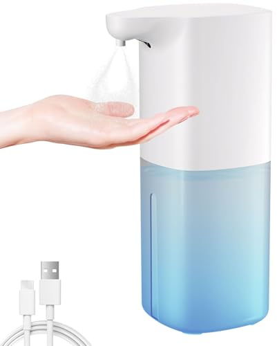 Vartegas Seifenspender Automatisch Elektrisch mit Sensor, No Touch Desinfektionsspender Wandmontage ohne Bohren, Wasserdicht IPX5 für Bad Küche Büro (A)