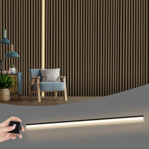Schwarz LED für Akustikpaneele, 2,4m Eingebetteter LED Streifen 12×12mm | Flexible Led Leiste Led Leiste Zubehör Akustikpaneele (1 Stück)
