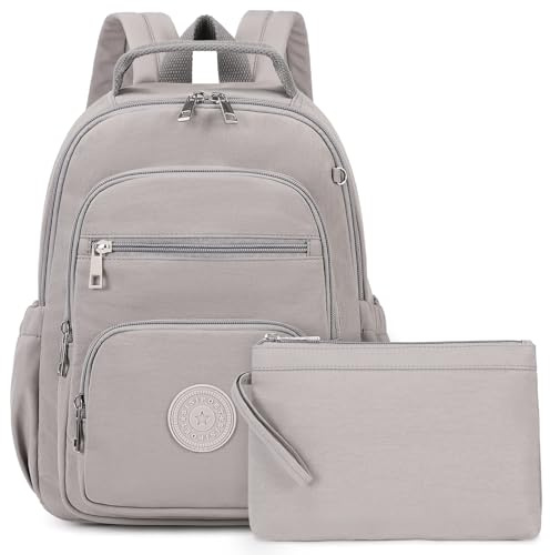 QIXIHU Mini Backpack for Women, Small Backpack for Ladies Bookbag Purse for Women with Handy Wallet and Luggage Strap, Grey