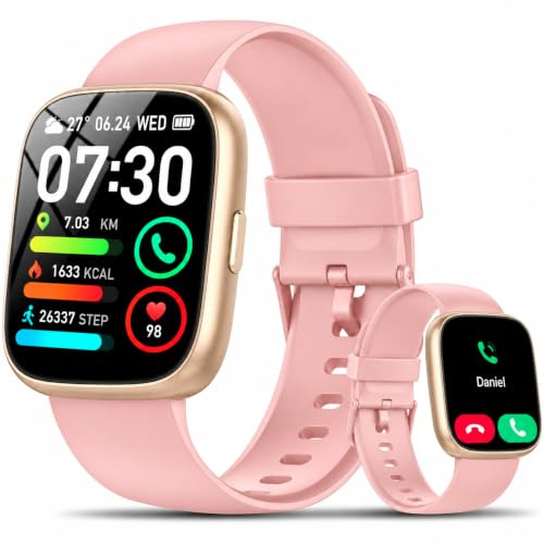 Cillso Smartwatch Uomo Donna, 1.85” IA Orologio Pressione Sanguigna, Chiamata Bluetooth, SpO2, Frequenza cardiaca, Stress, Sonno, Orologio mondiale, 100+ Sports Watch, Regalo Android iOS