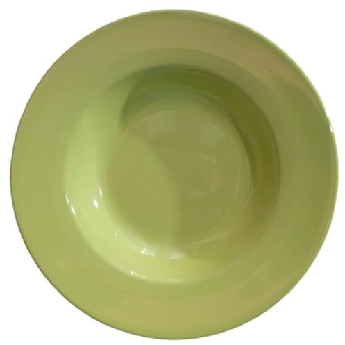 BIUDECO Elegant Green Ceramic Straw Hat Pasta Plate with Wide Rim, Smooth Surface, and Easy to Clean Finish, for Household Dinner Or Snack Serving Tray