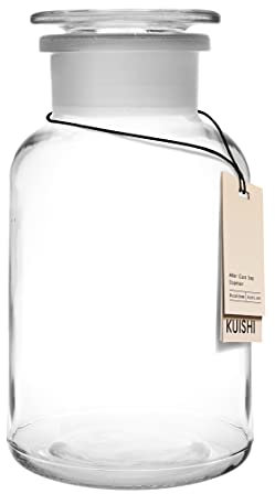 Pot de rangement en verre transparent Kuishi 500ml, avec couvercle, 45% de verre recyclé, pot d'apothicaire, réutilisable-écologique-décor moderne pour la maison-pot à poudre