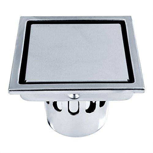 Bodenablauf,Großes Kaliber Quadratischer Boden Wasserfilter Drainer Badezimmer Nass Edelstahl Dusche Boden Becken Abfluss Waschraum