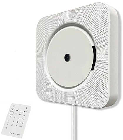 CD-Player Bluetooth Lautsprecher,KINGCOO Tragbar Wandmontage Home Audio Eingebauter HiFi Lautsprecher mit Fernbedienung FM Radio Kabel Pulling-Switch USB MP3 Player (Weiß)