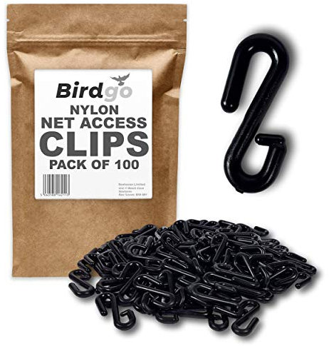 Birdgo 100 Nylon Plastic Net Hooks for Bird Control Netting Fixing, Access & Repair Solution