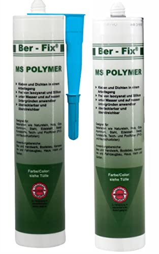 Ber-Fix 2x MS Polymer Kleber Pool-Blau 440g – Unterwasserkleber für Poolfolien & GFK, flexibel & dauerhaft elastisch