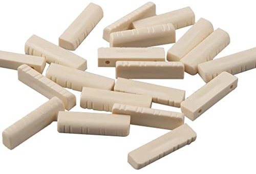 KINGDUO 20 pcs 8 Strings Mandolin Bone Bridge Nut Made of Real Bone Mandolin Parts