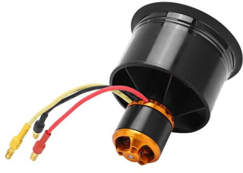 Dilwe 50mm EDF 12-Blade Duct Fan with QF2611-5000KV Brushless Motor for RC Airplanes, CW/CCW, Black (CCW)