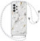 Vauki Handykette Hülle für Samsung Galaxy A72 5G, Necklace mit Marmor Glitzer Handyhülle mit Band Transparent Silikon Kordel zum Umhängen Schutzhülle mit Schnur Case für Samsung A72 6,7, Weiß