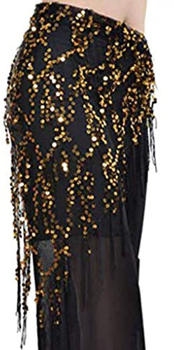 Belly Dance Hand Foulard Décorations Accessoires Bellydance Taille de la chaîne de Danse Costume Costume Beauté de la Ceinture Performance, Or Noire