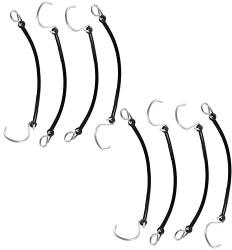 Preiswert&Gut 8 x Sicherheitsschnur mit S-Haken – Pferdeanhänger Zubehör, Material PVC mit Metallhaken, für Anhänger Bordwandverschluss, Gesamtlänge 28,5 cm