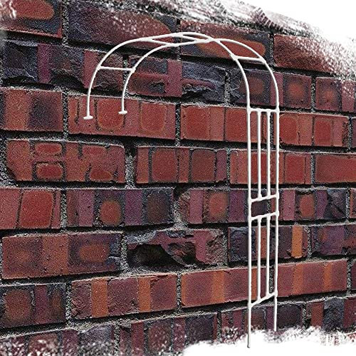 Halber Gartenbogen, Rosenbogen Aus Metall Für Kletterpflanzen, Halbbogen, Breite 120 cm, 150 cm, 180 cm, 210 cm, 240 cm,Wetterfestes Torbogen Rankhilfe Rankgitter,Weiß,240 * 240cm