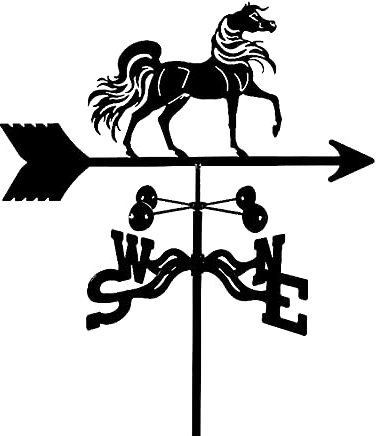 EICOFF Wetterfahne, Arabisches Pferd, Dachmontage, Edelstahl, Windrichtungsanzeiger, Wetterhahn, Metallhalterung für den Außenbereich, Garten- und Hofdekoration