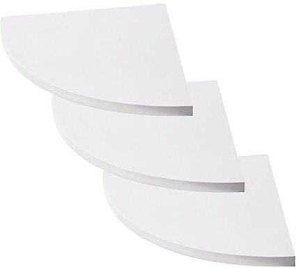 MAGICLULU Wandregale weiße Lagerregale Wandregal Weißes für die Wand schwimmende Eckregale abgerundete hängende Eckregale Ecke Eckrahmen Hängewinkel schmücken Hölzern