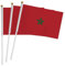 Lot de 20 Drapeaux à Manivelle Maroc pour la Fête Nationale - Mini Drapeau Portable