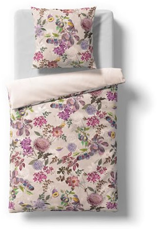 fleuresse Mako-Satin Bettwäsche Bed Art S Adelaide bunt 1 Bettbezug 155 x 220 cm + 1 Kissenbezug 80 x 80 cm