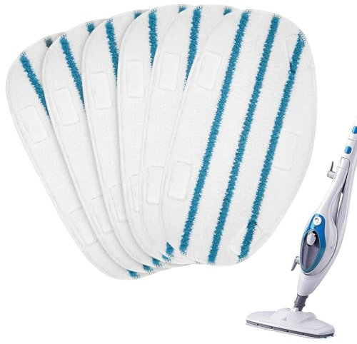 MXZONE Steam Mop Pads for PurSteam ThermaPro 10-in-1 and ThermaPro 211 Steam Mop Cleaner, Pur steam Mop Replacement Pads Microfiber Reusable Steam Mop Pads for Steamer Floor Cleaning, 6 Pack