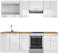 Vicco Küchenzeile Fame-Line, Weiß Hochglanz/Weiß, 240 cm, AP Eiche