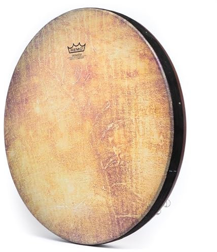 Daf Erbane Rahmentrommel von Seraj S20, synthetisches Tierhaut-Fell, leicht, 650 g, mit weichem Etui und Nickelringen.