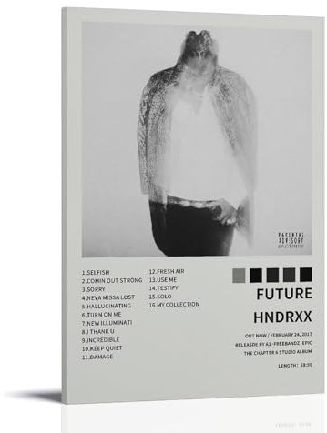 Future Poster, Rapper-Album, Leinwand, Wandkunst, dekoratives Wohndekor, Gemälde für Wohnzimmer, Schlafzimmer, 20 x 30 cm, Rahmenstil